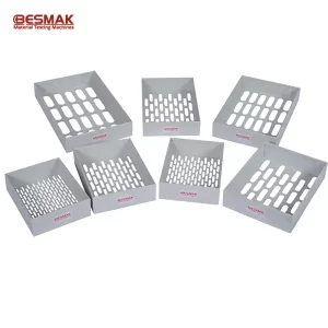 BESMAK agrega yassılık elek seti ile agrega parçacıklarının yassılık testi