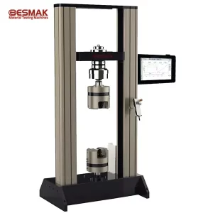 BESMAK BMT-E Servo Electromechanical Universal Testing Machine with double-column frame for tensile, compression and flexural testing