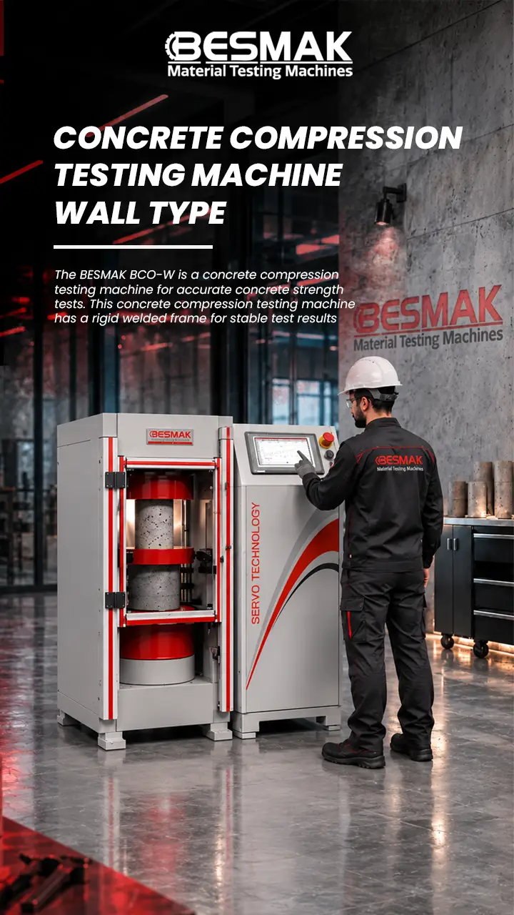 Concrete Compression Testing Machine BESMAK Wall Type Concrete Compression Testing Machine for concrete strength testing